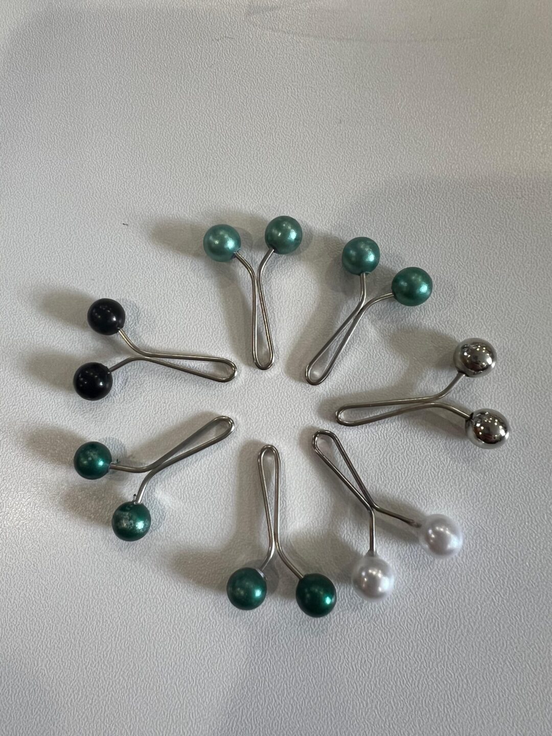 Aimant & Clips - Lot de 7 clips à hijab Green